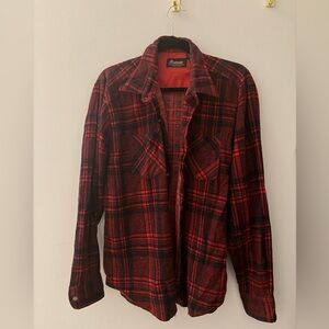 Vintage Rugged Cotton Red and Black Plaid Shirt
